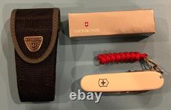 Swiss Army Knife White Huntsman Plus, brand new in box, with red lanyard & case