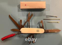 Swiss Army Knife White Huntsman Plus, brand new in box, with red lanyard & case