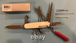 Swiss Army Knife White Huntsman Plus, brand new in box, with red lanyard & case
