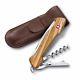 Swiss Army Victorinox Wine Master Olive Wood Knife & Leather Case Nib