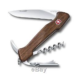 Swiss Army Victorinox Wine Master Walnut Wood Knife & Leather Case Nib