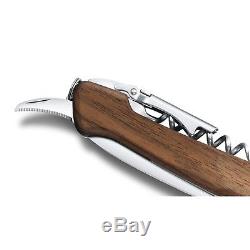 Swiss Army Victorinox Wine Master Walnut Wood Knife & Leather Case Nib