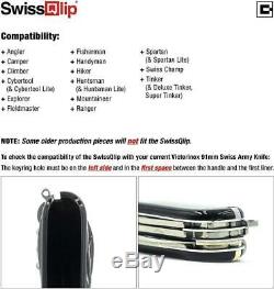 SwissQlip Black Deep Carry Pocket Clip Fits 91mm Victorinox Swiss Army Knife