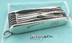 TIFFANY & CO RARE STERLING & 18K VICTORINOX SWISS ARMY KNIFE WithPOUCH