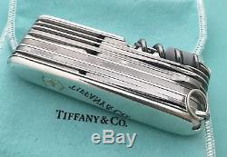 TIFFANY & CO RARE STERLING & 18K VICTORINOX SWISS ARMY KNIFE WithPOUCH