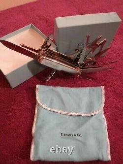 TIFFANY & CO. STERLING SILVER & 18K GOLD VICTORINOX SWISS ARMY KNIFE WithBOX & BAG