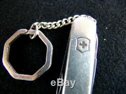 TIFFANY & CO. STERLING SILVER withGOLD CREST & STERLING KEY CHAIN-SWISS ARMY KNIFE