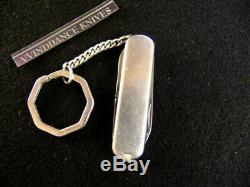 TIFFANY & CO. STERLING SILVER withGOLD CREST & STERLING KEY CHAIN-SWISS ARMY KNIFE