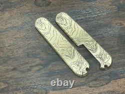 TOPO engraved BRASS Swiss Army Knife SCALES only for 91mm Victorinox
