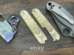 TOPO engraved BRASS Swiss Army Knife SCALES only for 91mm Victorinox