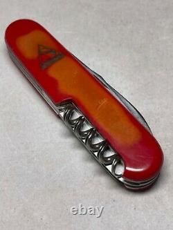 TOURIST Swiss Army KNIFE 84mm ELINOX Vintage Victorinox RED SANDOZ AWL RARE