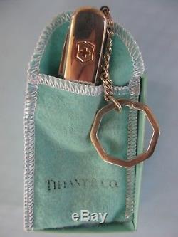 Tiffany & Co. 18K & Sterling Silver 750 & 925 Swiss Army Pocket Knife withKey Chain