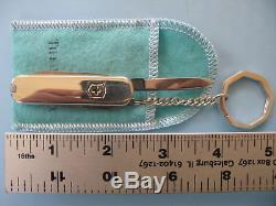 Tiffany & Co. 18K & Sterling Silver 750 & 925 Swiss Army Pocket Knife withKey Chain
