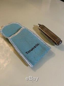 Tiffany & Co Sterling Silver Victorinox Swiss Army Pocket Knife With Bag