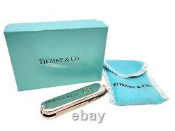 Tiffany & Co. Swiss Army Knife Victorinox 925 Silver & 750 Gold withKey Ring, Box