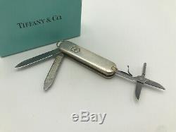 Tiffany & Co. Victorinox Swiss Army Pocket Knife Sterling Silver 18k Gold