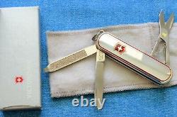 UBER RARE Victorinox Classic RED Pin-Strip Sterling scales Swiss Army Knife NIB