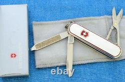 UBER RARE Victorinox Classic RED Pin-Strip Sterling scales Swiss Army Knife NIB