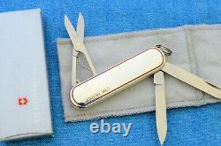 UBER RARE Victorinox Classic RED Pin-Strip Sterling scales Swiss Army Knife NIB