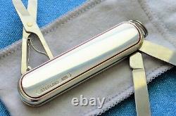 UBER RARE Victorinox Classic RED Pin-Strip Sterling scales Swiss Army Knife NIB