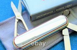 UBER RARE Victorinox Classic RED Pin-Strip Sterling scales Swiss Army Knife NIB