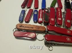 USED Victorinox & Wenger Swiss Army knives HUGE lot of 79 Pocket Knives