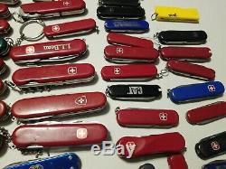 USED Victorinox & Wenger Swiss Army knives HUGE lot of 95 Pocket Knives