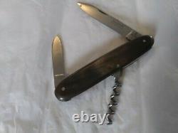 Uber Rare Victorinox Moser Signau Buffalo Horn Swiss Army Knife with Corkscrew