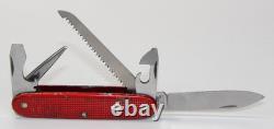 VICTORINOX 1950's Pioneer Farmer Red Alox Swiss Army Knife with Old Cross