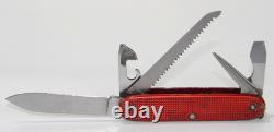 VICTORINOX 1950's Pioneer Farmer Red Alox Swiss Army Knife with Old Cross