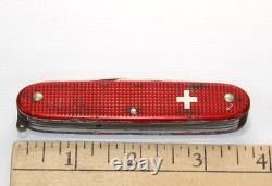 VICTORINOX 1950's Pioneer Farmer Red Alox Swiss Army Knife with Old Cross