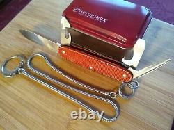 VICTORINOX Old Cross Red Alox Swiss Army Knife Set withOrig. 18 Tether & Tin Box