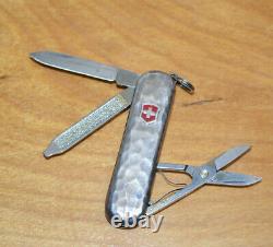 VICTORINOX STERLING SILVER SWISS ARMY KNIFE Model 53029 Hammered With Box