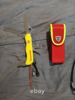 VICTORINOX Swiss Army Yellow Rescue Tool With Cordura Pouch SWITZERLAND. NEW