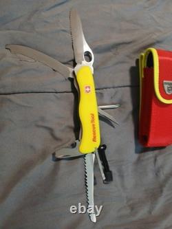 VICTORINOX Swiss Army Yellow Rescue Tool With Cordura Pouch SWITZERLAND. NEW