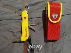 VICTORINOX Swiss Army Yellow Rescue Tool With Cordura Pouch SWITZERLAND. NEW