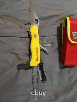 VICTORINOX Swiss Army Yellow Rescue Tool With Cordura Pouch SWITZERLAND. NEW
