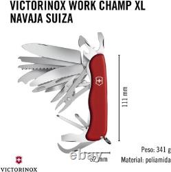 VICTORINOX Work Champ XL Lockblade Swiss Army Knife Milti Tool 111mm RED NEW