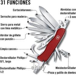VICTORINOX Work Champ XL Lockblade Swiss Army Knife Milti Tool 111mm RED NEW
