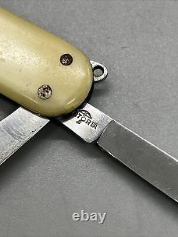 VINTAGE VICTORINOX VICTORIA SUISSE SWISS ARMY KNIFE ROSTFREI 2 3/8 Pearl