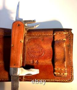 VTG WENGERINOX Military Swiss Army Folding Pocket Knife 1952, Mod. 51+Pouch 1934