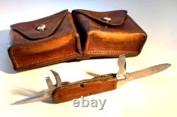 VTG WENGERINOX Military Swiss Army Folding Pocket Knife 1952, Mod. 51+Pouch 1934