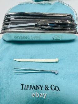 Very Rare Tiffany & Co. Sterling Silver 18k Gold NestleLarge Swiss Army Knife