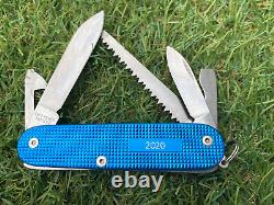 Victorinox 2020 LE Blue Alox Micro Farmer Modded Swiss Army knife, Rare