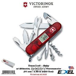 Victorinox #53858 Swiss Army Traveller, Ruby, 91mm Multi-Tool Knife