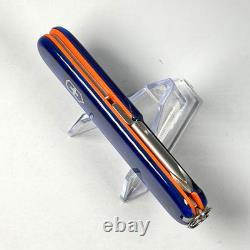 Victorinox 91mm Executive Style Single Layer Custom Blue Plus Orange Liners