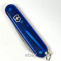 Victorinox 91mm Executive Style Single Layer Custom Blue Plus Orange Liners