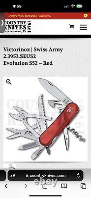 Victorinox Army Knife 2 3953 SEUS2 Evolution Red Multi-tool New In Original Box