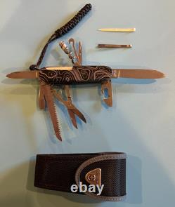 Victorinox, BRAND NEW, titanium +graded scales, lanyard access Victorinox sheath