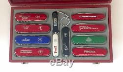 Victorinox Box with 11 Swiss Army Knives Rare Case Display Vintage 1988